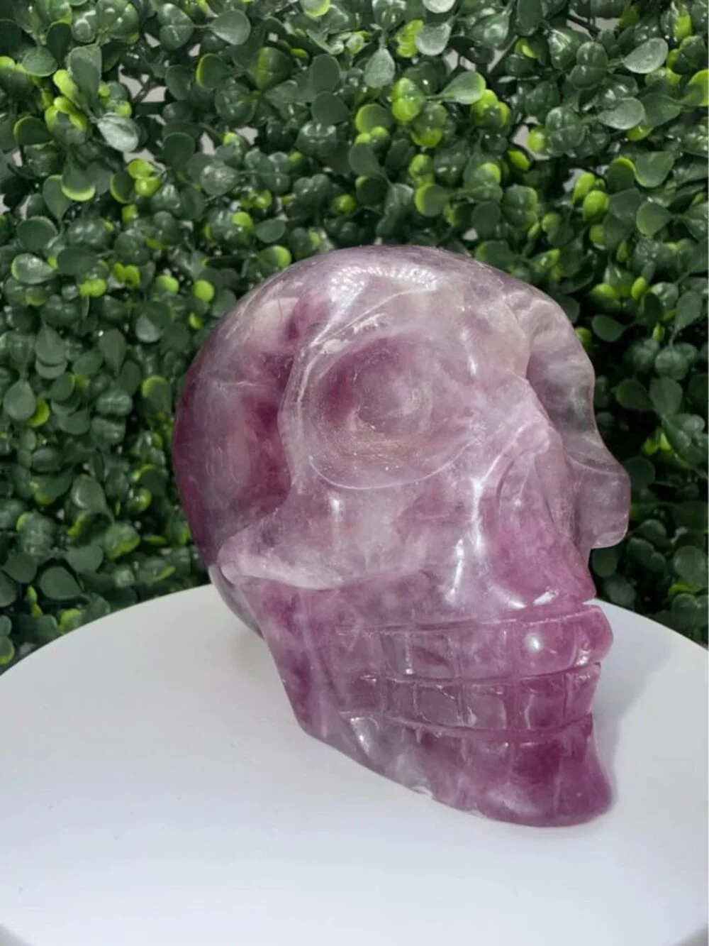UV Reactive Purple Fluorite Crystal Skull | 564g